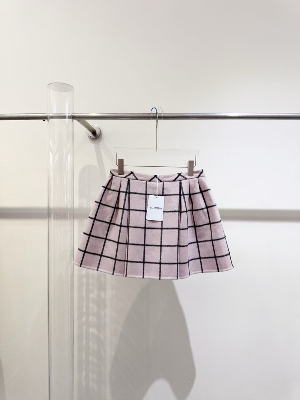 🚩steal Valentino Pink Windowpane  Mini Skirt